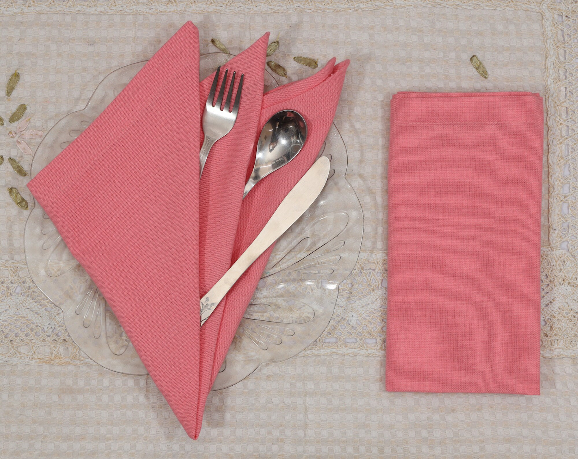 Glus Cotton Cloth Blush Pink Dinner Napkins 6 Pack 18X18 Etsy