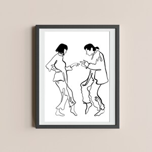 Line Art Print | PULP FICTION | Modern & Minimalist Home Wall decor | Movie Art | Office Living Room Bedroom Poster | Gift for him + her