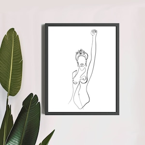 WOMEN EMPOWERMENT Minimalist Line Drawing | Modern Wall Art Decor | Feminist Art Print | Office, Living Room, Bedroom Poster | Artsy Gift