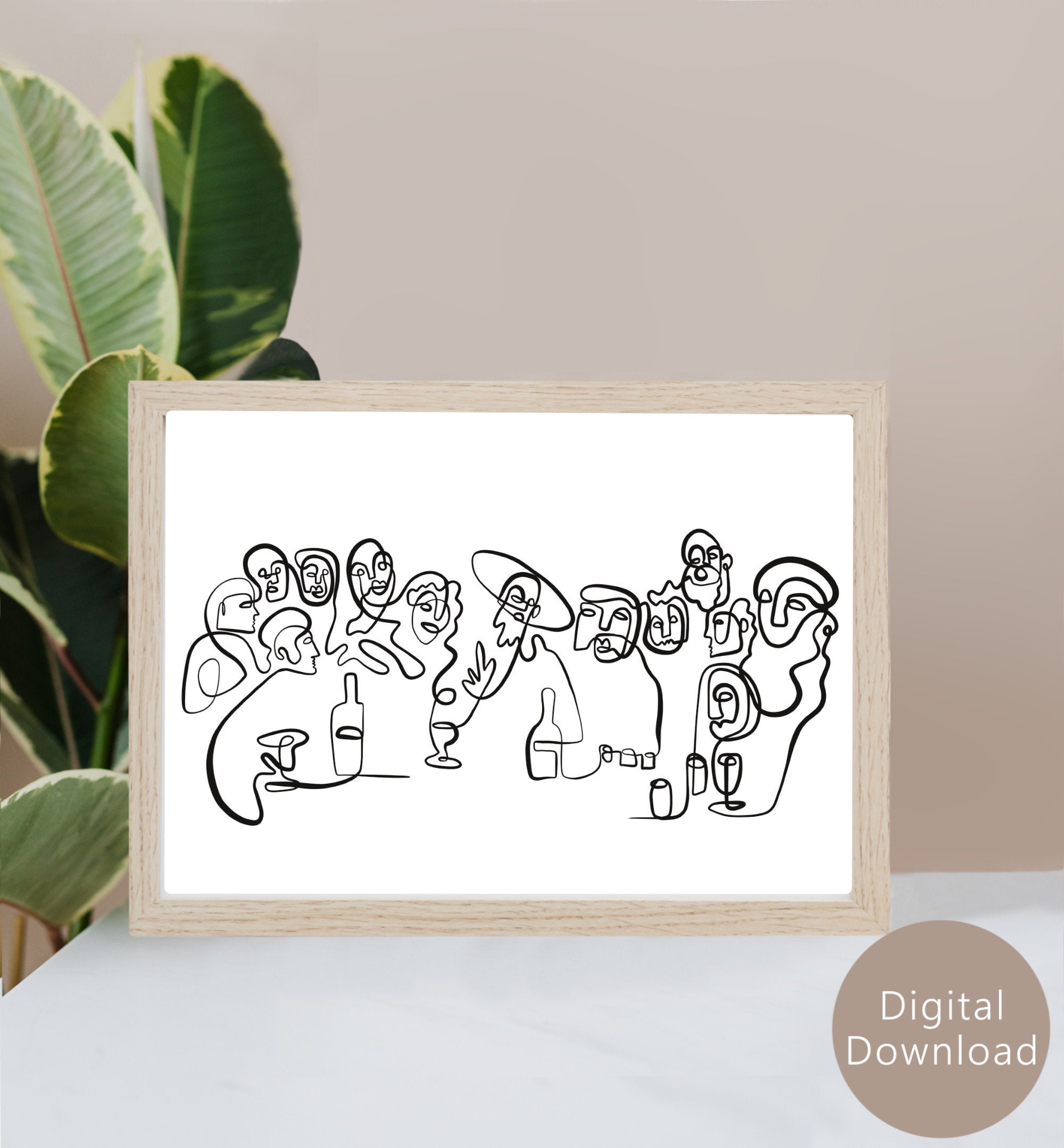 THE LAST SUPPER Minimalistic Line Drawing | Modern Wall Art Decor | Art ...