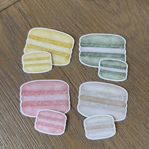 Colorful French Macaron Stickers Set, Macaron Art Sticker, French Pastry Sticker, Cute Dessert Art Stickers, Planner Scrapbook Sticker