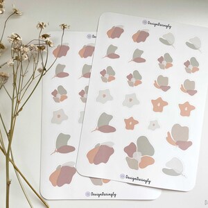 Abstrakte Blume Sticker Blatt, Morandi Farbe Blumen Sticker Blatt, Planer Aufkleber, Scrapbook Aufkleber, Journal Aufkleber