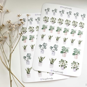 Pflanzen Thema Aufkleber Blatt, Monstera Pilea Aufkleber Blatt, niedliche Planer Aufkleber, Scrapbook Aufkleber, Journal Aufkleber