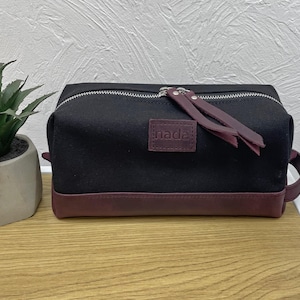 Leder Kosmetiktasche, Unisex Kosmetiktasche, handgefertigte Leder Kosmetiktasche, Kosmetiktasche, Unisex Kosmetiktasche, bordeauxfarbene Kosmetiktasche