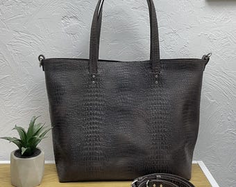 Sac à Main Femme En Cuir Chocolat Et Cheveux De Poney - Motif Coeurs - Neuf Sans étiquette