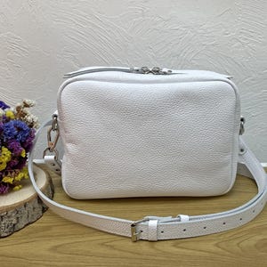 Crossbody leather  bag, leather bag, handmade leather bag, handbag, woman leather bag, white leather bag