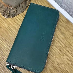 Cartera de cuero, cartera de cuero hecha a mano, billetera, cartera marinera