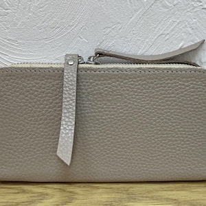 Cartera de cuero, cartera de cuero hecha a mano, billetera, cartera moca
