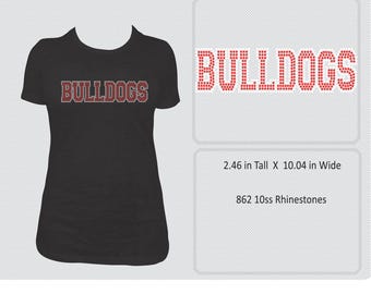 Downloadbaar gesneden bestand met twee kleuren Bulldogs strass