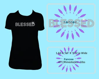 Blessed Rhinestone Downloadable Cut File