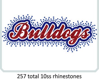 Bulldog mascotte SVG PNG | Spirit Wear strass burst-ontwerp | Shirtbestand wedstrijddag | Cricut downloaden