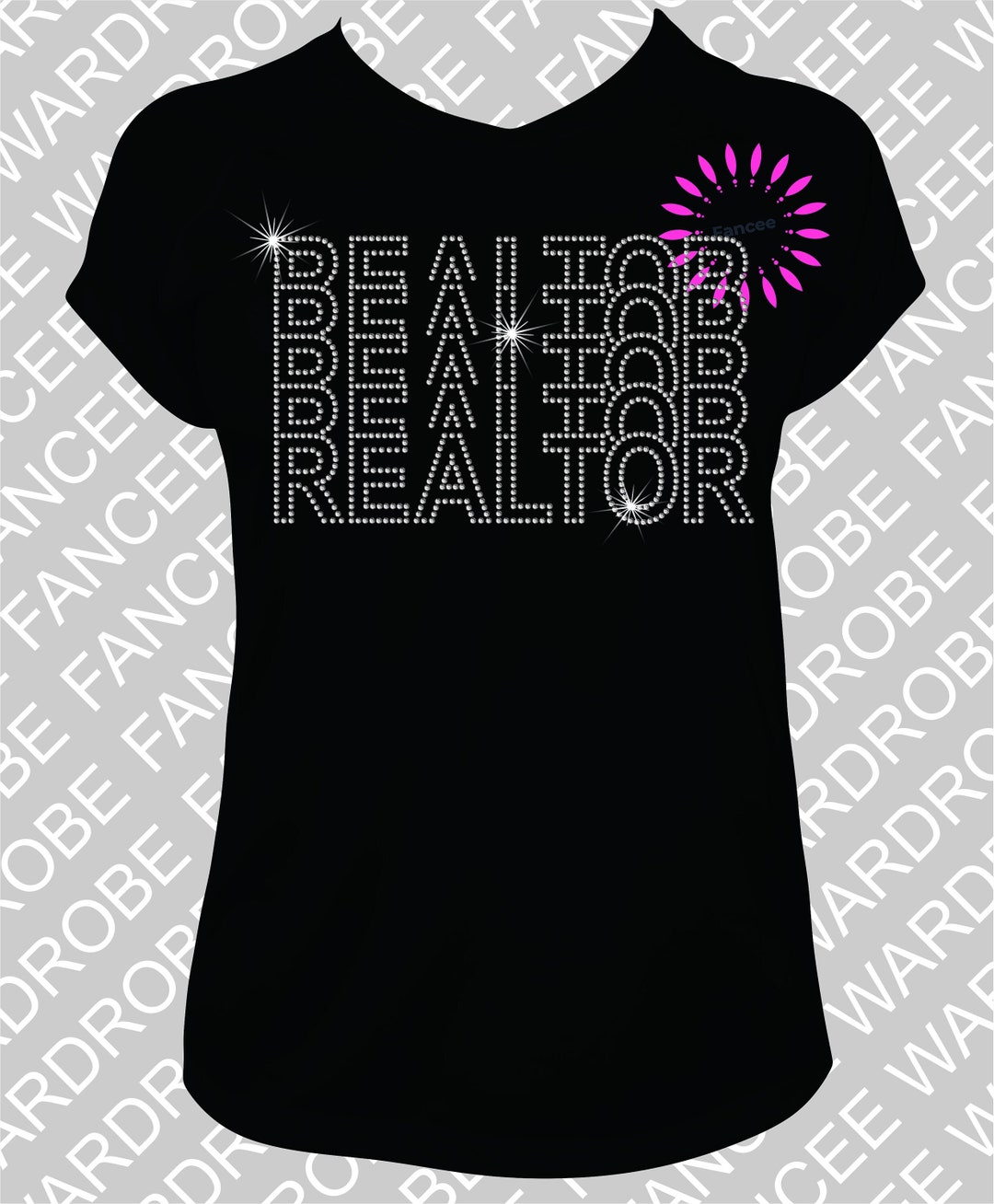 Realtor Ladies/unisex Rhinestone Tshirt DIVA Bling Etsy