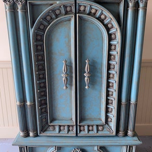 Hand Painted Vintage Mediterranean Rocco Style Chest of Drawers