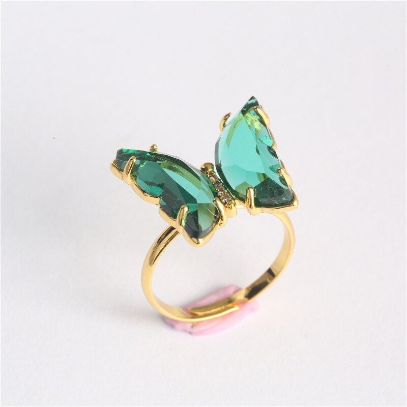 Green butterfly ring deals