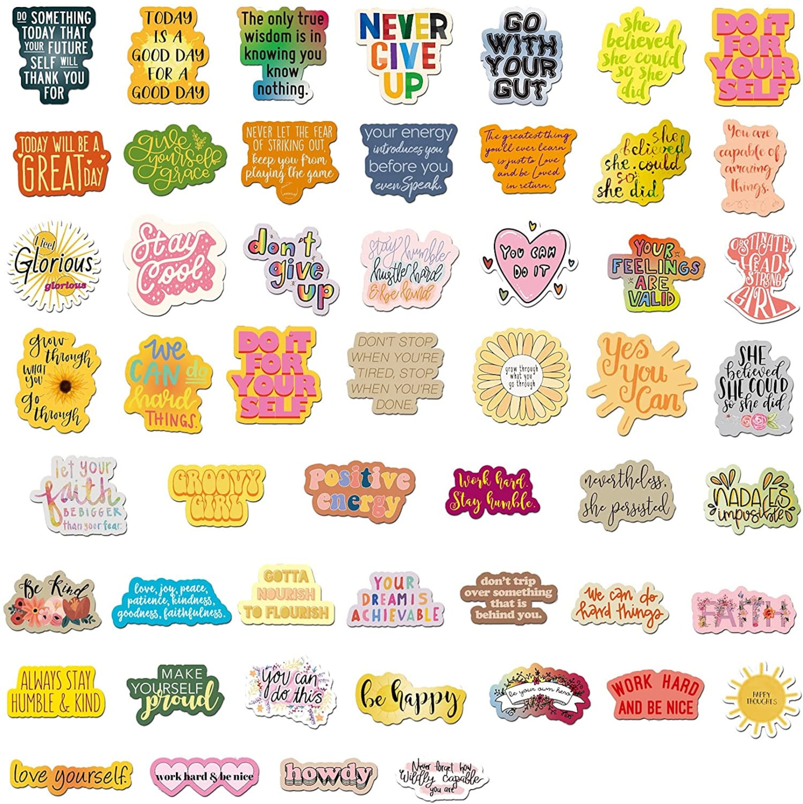 200Pcs Inspirational Words Stickers Pack Motivational Quote Etsy