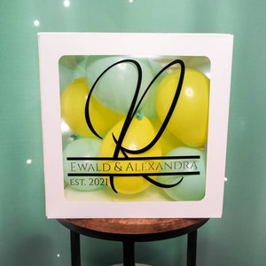 Personalisierte Ballonbox | Geschenkbox | Ballonbox personalisiert | Geburtstag | Geschenkballon | Hochzeit | Buchstabenbox | Babyparty |