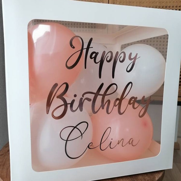 Personalized balloon box | Gift box | Personalized balloon box | Gift packaging | Gift balloon | Vinyl lettering | Letter box