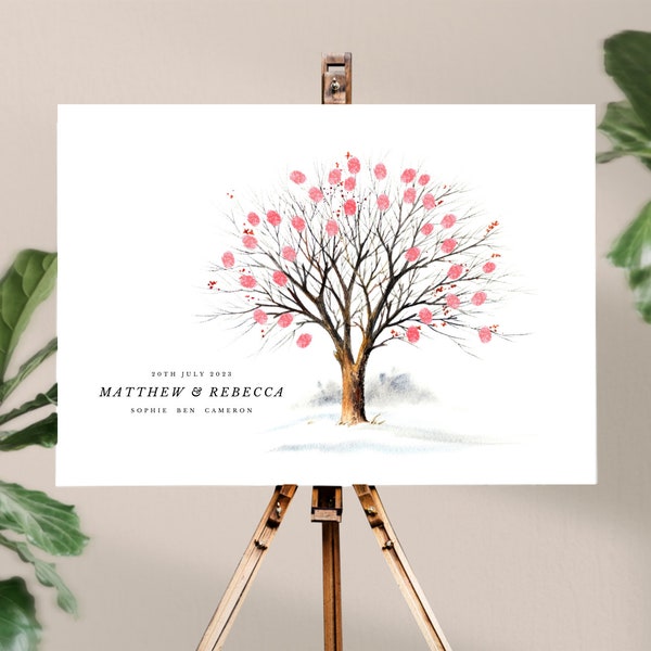 Wedding Finger Print Tree, Thumb Print Guestbook, Alternative Guest Book, Wedding Reception, Guest Sign In, Wedding gift, Wedding Ceremony