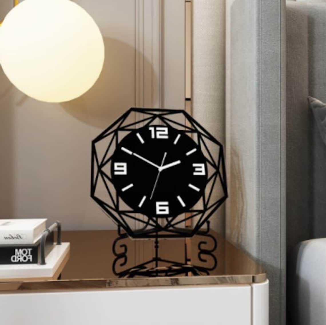 Desk Clock Table Clock Modern Desk Clock Bedroom Clock Etsy