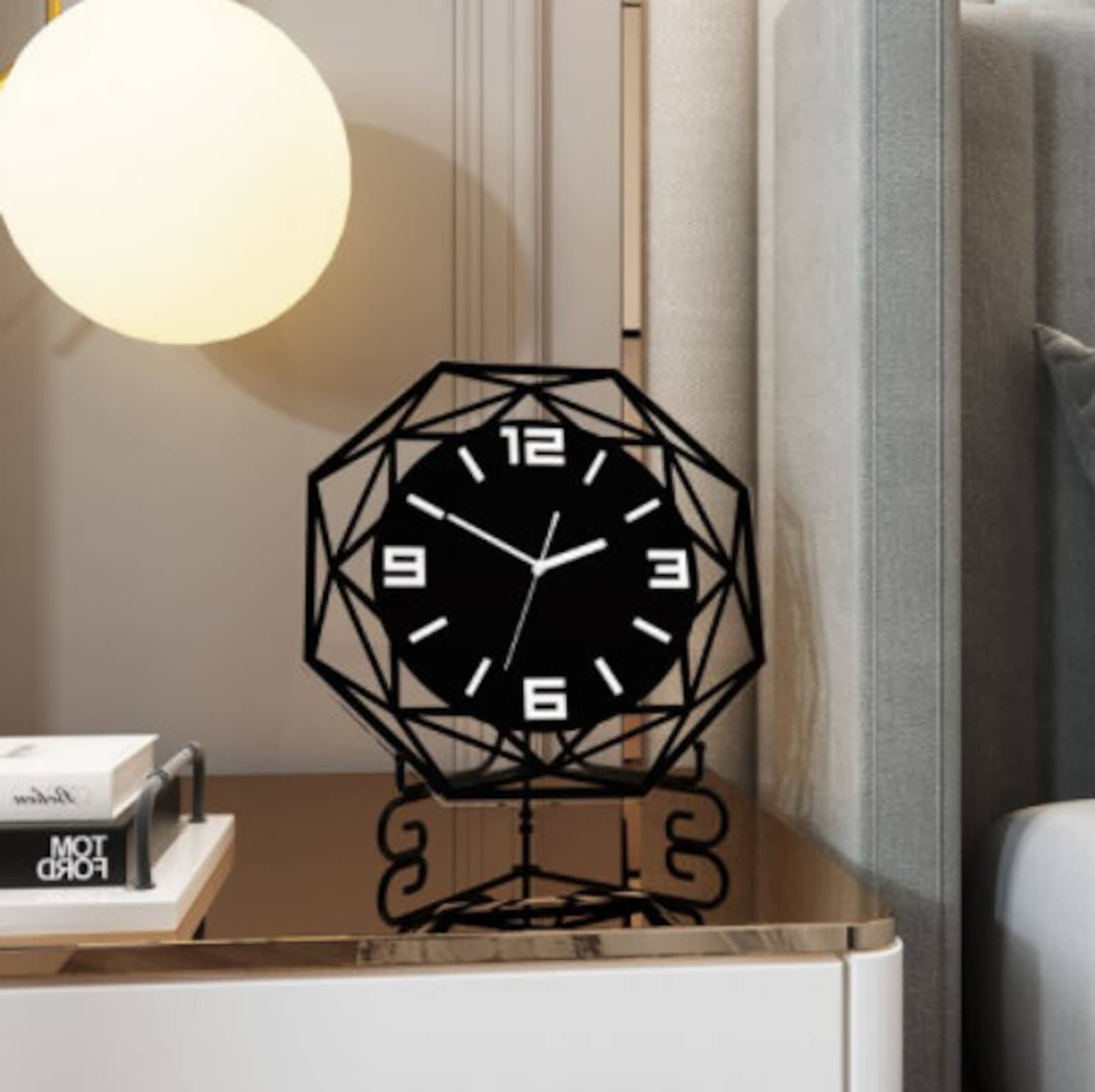 Desk Clock Table Clock Modern Desk Clock Bedroom Clock Etsy
