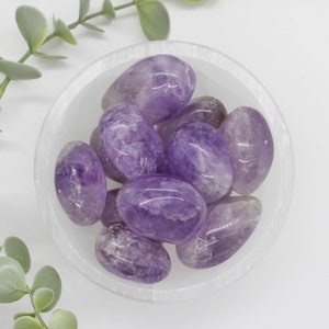 XL Amethyst Tumbles, 34-45 grams, Amethyst  Pocket Stone, Small Palm Stone, Travel Sized Extra Large Amethyst, Amethyst  Polished Stone
