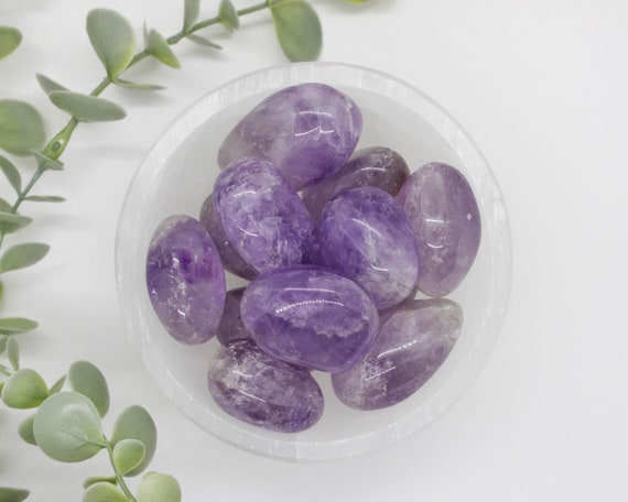 XL Amethyst Tumbles, 34-45 grams, Amethyst Pocket Stone, Small Palm Stone,  Travel Sized Extra Large Amethyst, Amethyst Polished Stone