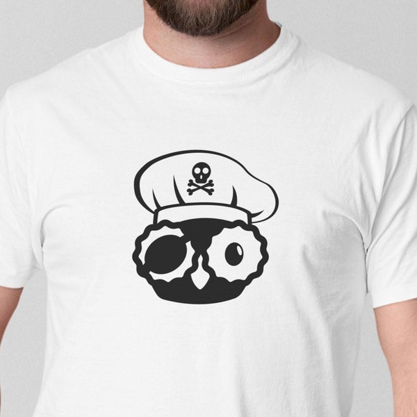 Pirate Owl Foodie shirt, Fun Owl t-shirt for food lovers, chef tshirt, fun chef owl shirt
