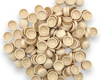 ALMOND IVORY, Two Piece Matt 10/12g Dome Screw Snap-Caps™ Cover Unicaps Plastic, Great for covering screws