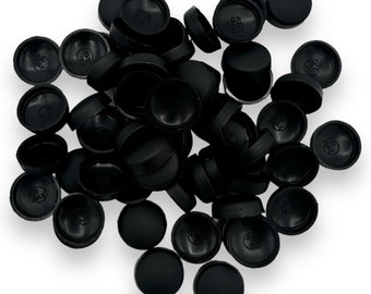 Black, Two Piece Matt 6/8g Dome Screw Snap-Caps™ Cover Unicaps Plastic, Great for covering screws.