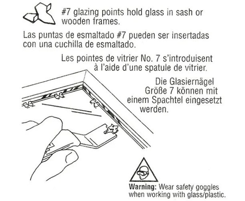 Fletcher PUSH POINTS Tabs for Picture Frame Framing Window Glazing