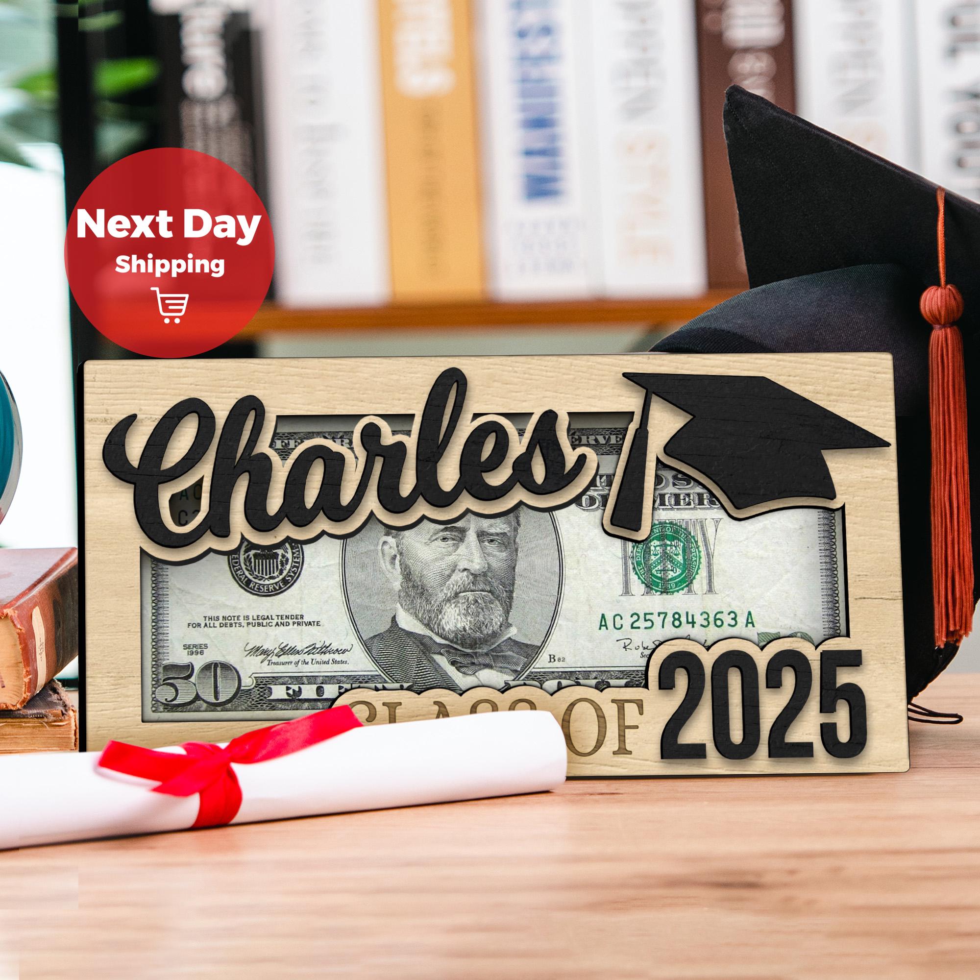 Personalisierter Geldhalter zum Abitur 2025, Personalisiertes Geschenk für Abiturient, Geschenk für High School Senior, Personalisierter Geldhalter mit Namen MH12