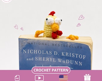Crochet Chicken Bookmark PDF Pattern | Kniri crochet