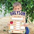 Custom First Day of School Sign – My First Day Of Reusable Wood School Board, Dry Erase Back to School Gift for Boys and Girls, School Sign product logo