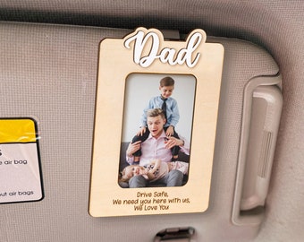 Father's Day Gift, Custom Photo Car Visor Clip, Picture Frame, Gift for Papa Dad Grandpa, Photo Clip for Car, Custom Visor Clip CV05