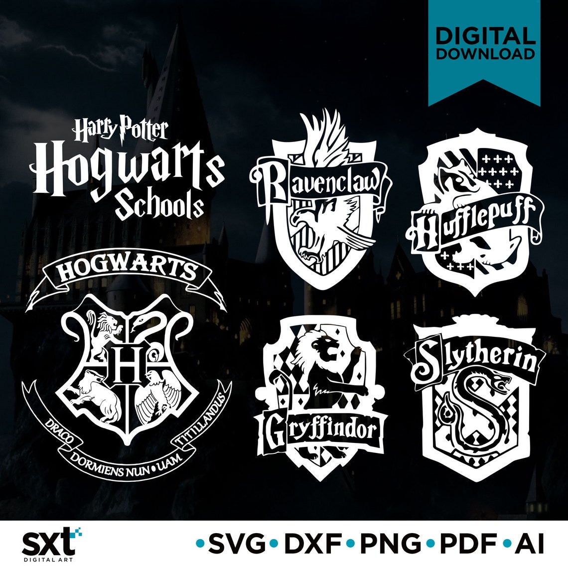 Harry Potter Hogwarts School Crest Emblem SVG Hogwarts Svg | Etsy