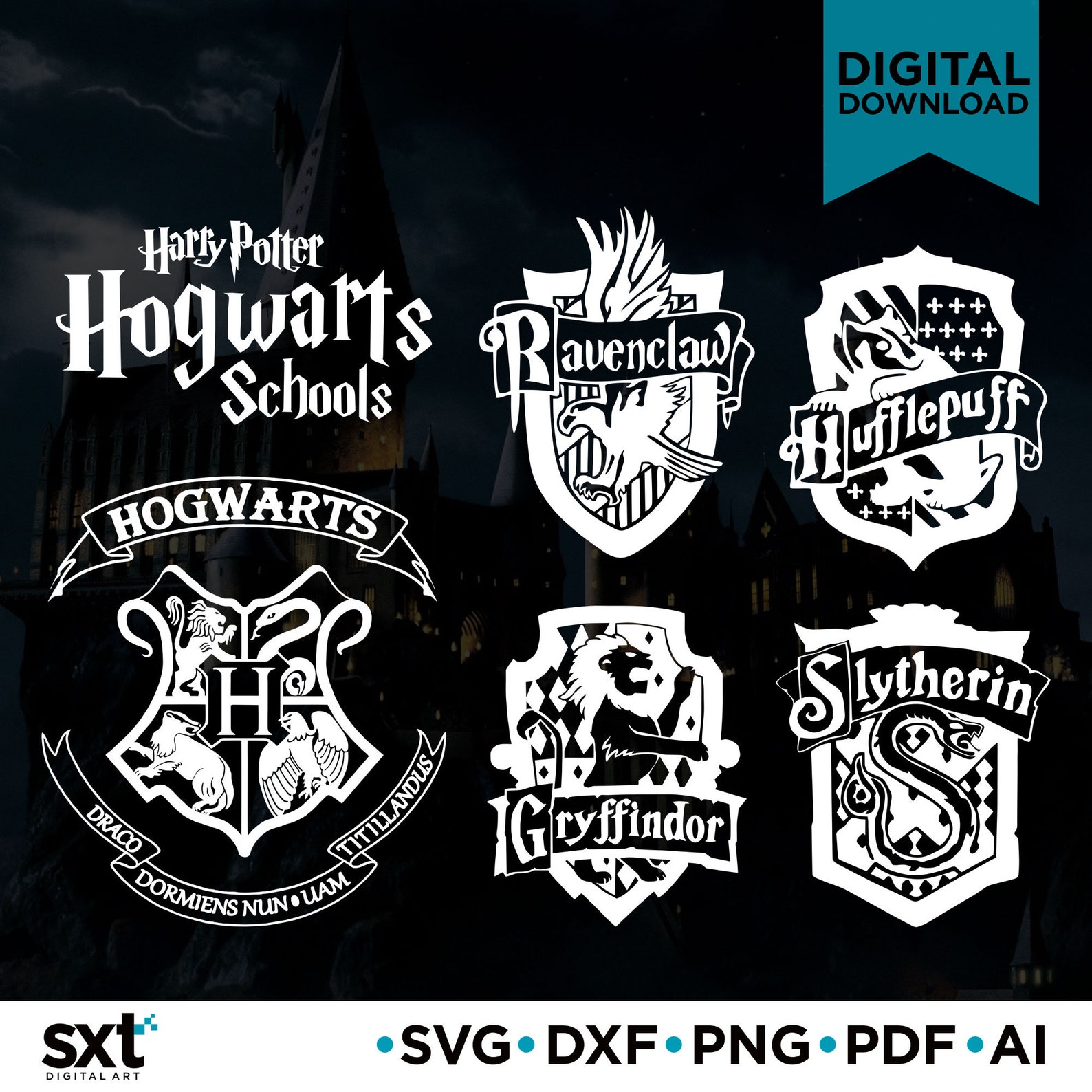 Harry Potter Hogwarts School Crest Emblem SVG Hogwarts Svg | Etsy