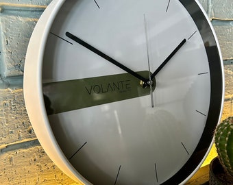 VOLANTE® Modern DELUX Real GLASS!! 30 cm Ø Clock Unique Round Clocks For Wall Minimalist For Living Room Decor Office Silent Art Deco