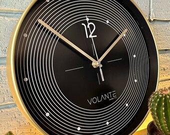 VOLANTE® Modern HEAVEN Real GLASS!! 30 cm Ø Clock Unique Round Clocks For Wall Minimalist For Living Room Decor Office Silent Art Deco