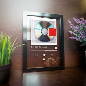 Custom song is Printed on Clear Acrylic Plaque in a Black Wooden Frame Wonderful Gift Idea for occasion Modern Home Decor