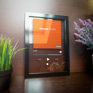 Custom song is Printed on Clear Acrylic Plaque in a Black Wooden Frame Wonderful Gift Idea for occasion Modern Home Decor