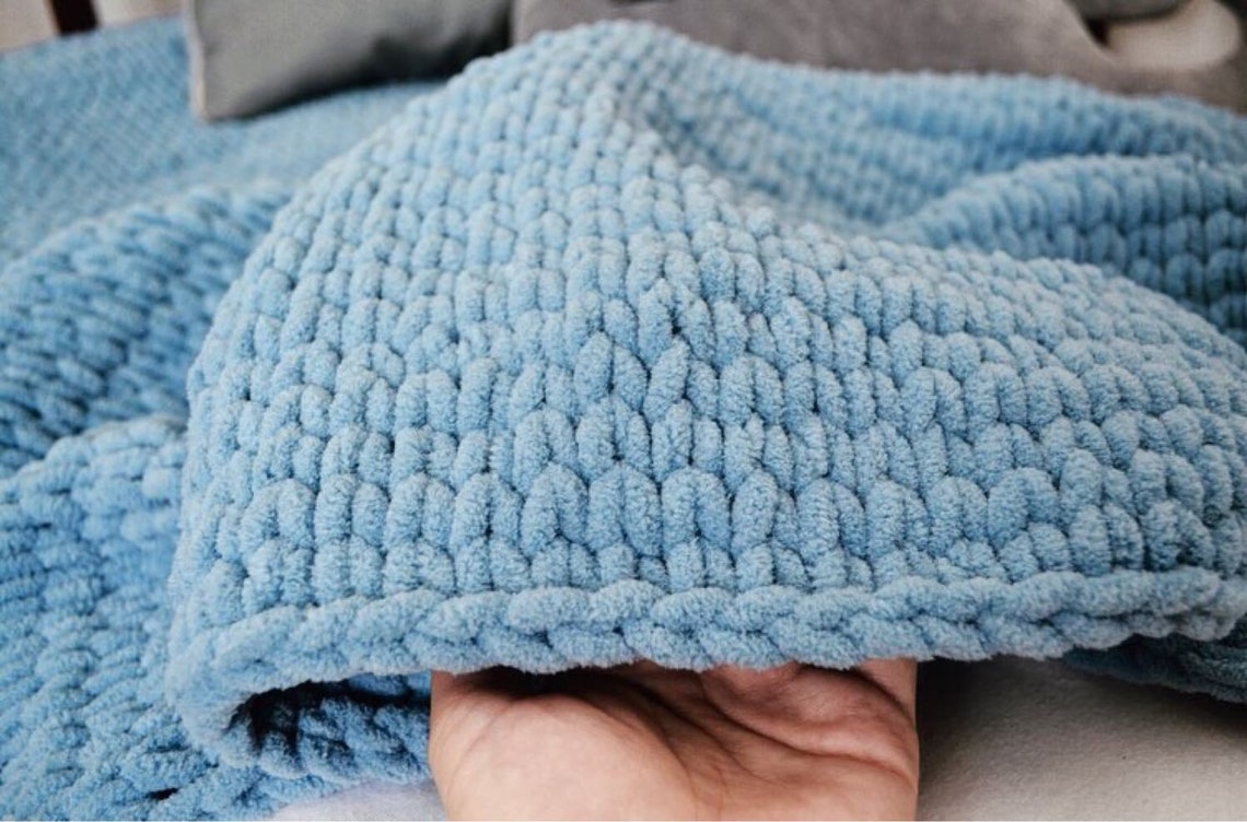 Chunky crochet weighted blanket / picnic knit blanket Etsy