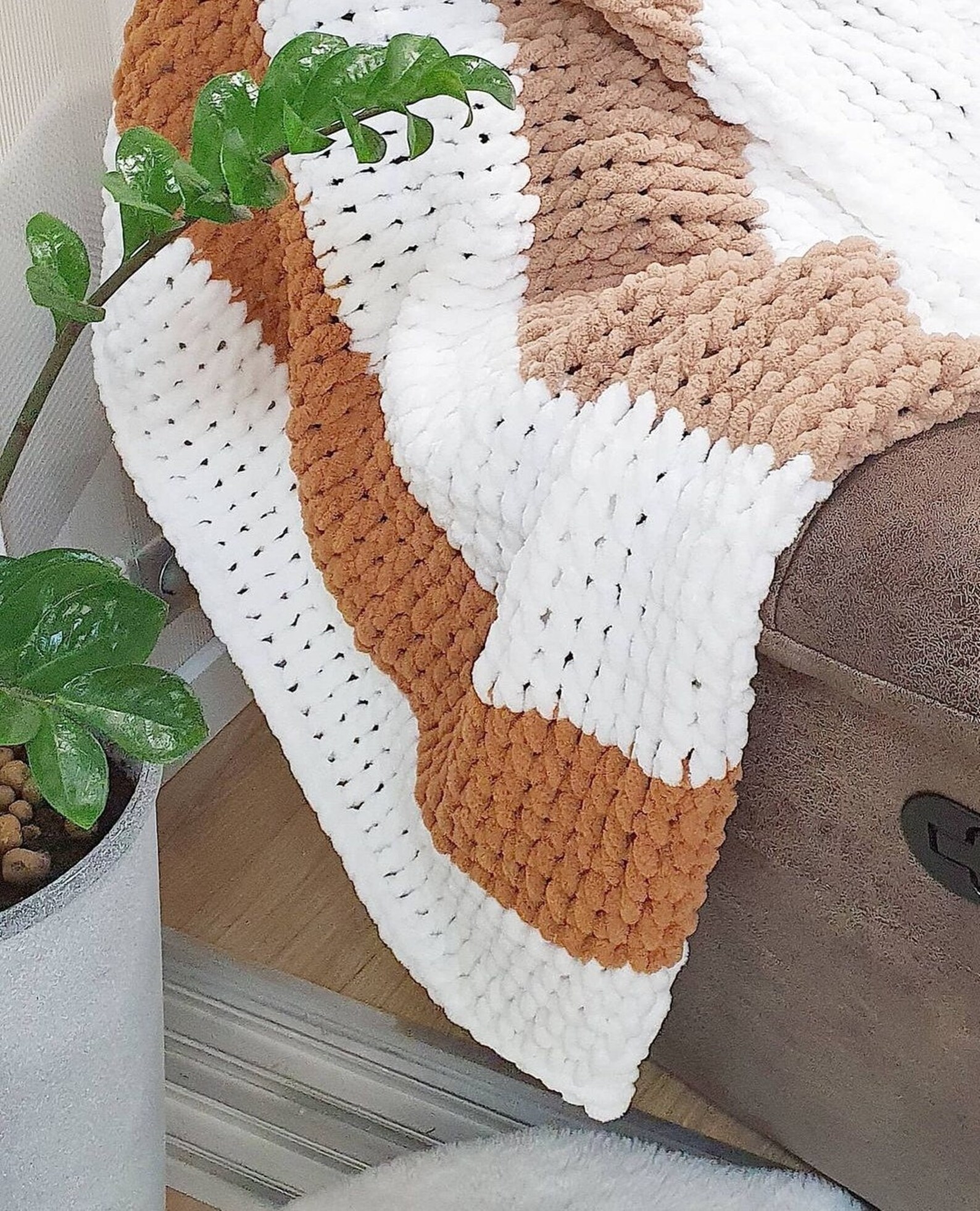 Chunky crochet weighted blanket / picnic knit blanket Etsy