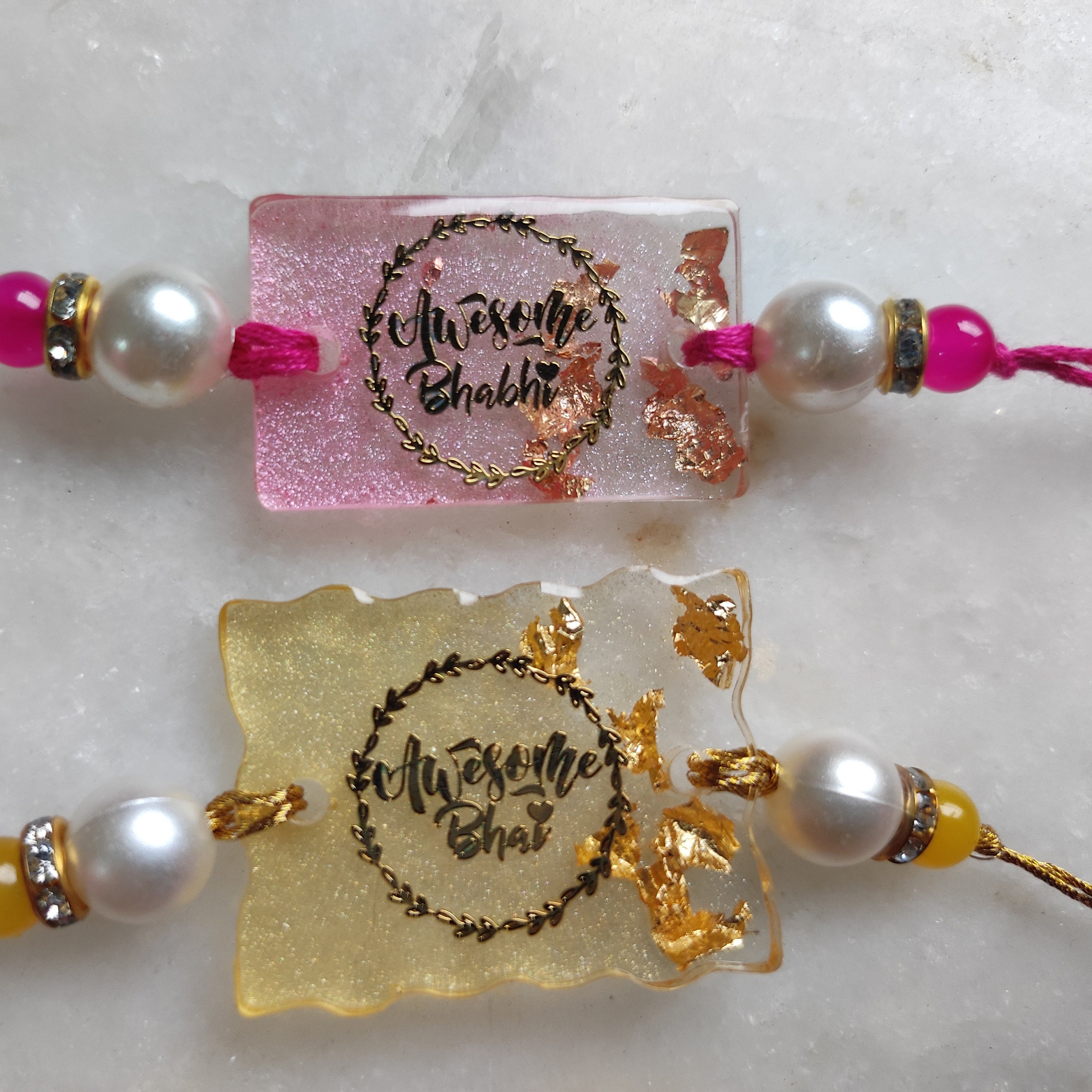 Resn Rakhi Couple Resin Rakhi- Set of 2 /rakhi Gifts/raksha Bandhan/ Rakhi Gifts ...