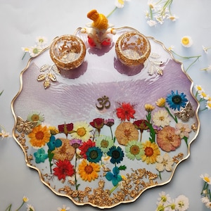 Resin thali 10inch/Aarti thali/Pooja thali/Roli chawal platter/Rakhi resin platter/karwa chauth thali/Diwali pooja thali/desi wedding gifts