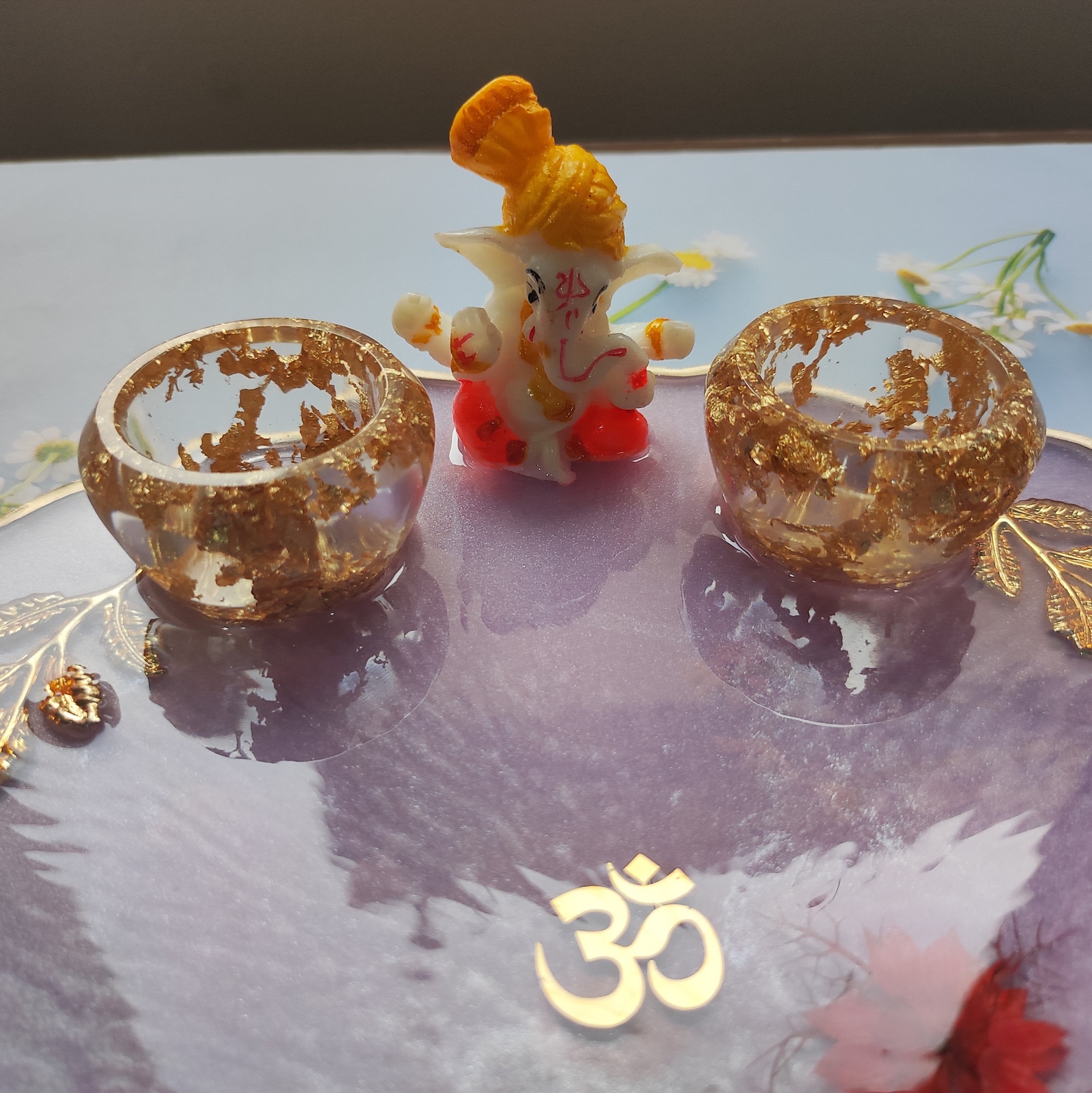 Resin Thali 10inch/aarti Thali/pooja Thali/roli Chawal Platter/rakhi ...