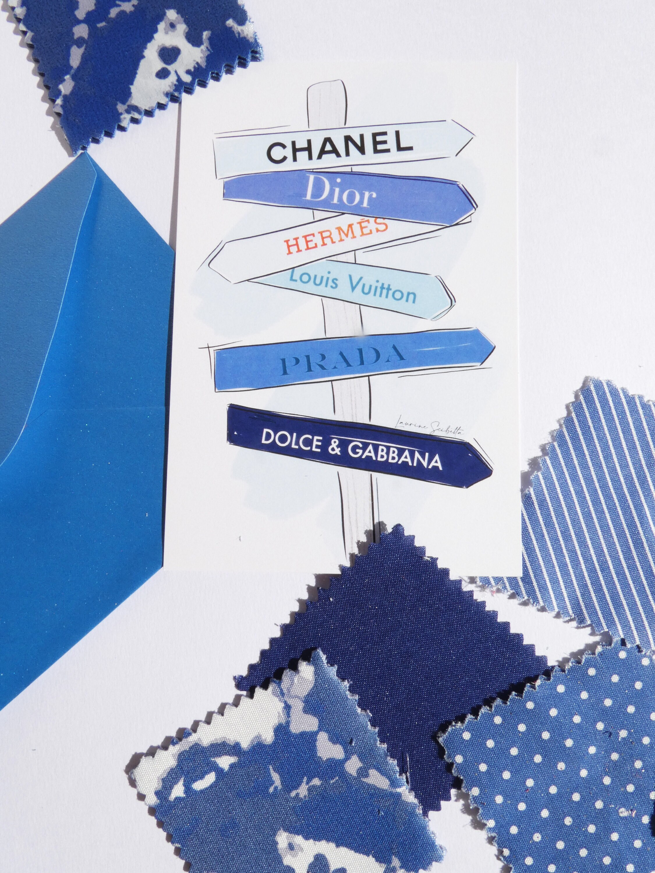 Carte Postale Illustration Imprimée Panneaux de Direction Mode Pour Décoration Maison et Idée Cadeau