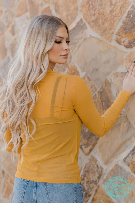 Meshed Out Mustard Top Meshed Out Mustard Top