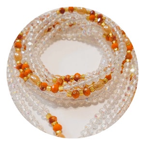 Beautiful Orange, Clear as Crystal African Ghana Waistbeads