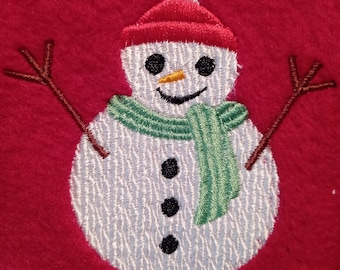 Snowman PES embroidery file, frame 10x10cm