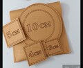 Templates for sewing in imitation leather product logo